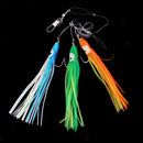 2pcs/pack   Squid Skirt Lures Saltwater Trolling Baits with 3 Hooks