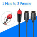 1 Male to 2 Female Car Dual USB Power Charger Adapter Socket Splitter Connector