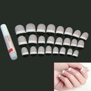 24Pcs Lady Women's French Style DIY Manicure Art Tips False Nails with Glue New