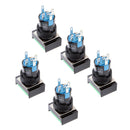 5pcs Green Illuminated Square Push Button DC 12V Momentary