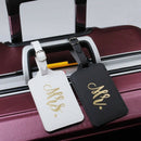 2Pcs Mr. and Mrs. Luggage Tags with Lanyard, Durable Leather ID Labels Bag fS2K4