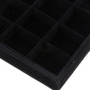 Black Velvet 30 Compartments Jewelry Storage Trays Holder Showcase Organizer