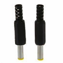 5.5mm x 2.5mm DC Power Plugs Male Barrel Connectors Black 6Pcs X2S5