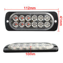 12-24V 36W Car SUV Hazard 12 LED Amber Strobe Flash Light Bar w/ Screws IPX4