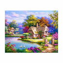 Full Square Drill Diamond Embroidery Cottage Scenery 5D Diy Diamond Paintin