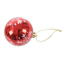 6pcs Christmas Tree Balls Diameter 6cm Snowflake Color Drawing Decorations  W9Z9