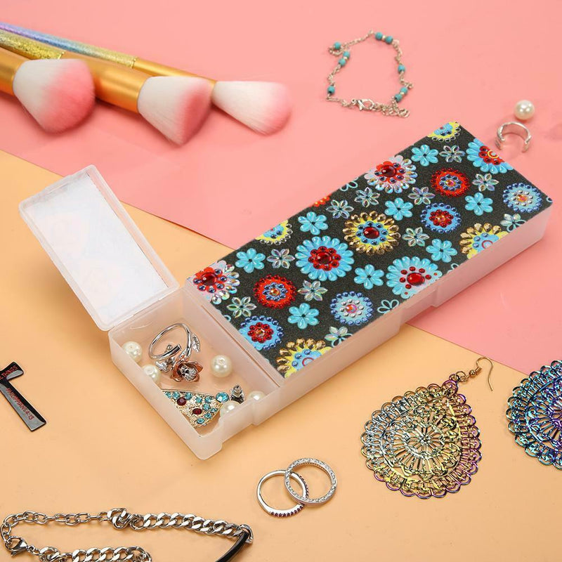 DIY Mandala Special Shaped Diamond Painting 2 Grids Pencil Case Storage Box