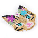 Cat Sequined Embroidered Sew On Patches for clothes DIY Coat Sweater Applique ES