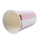 Gilding High-end Disposable Tableware Set Pink Striped Paper Plates Cups Na N8Z4