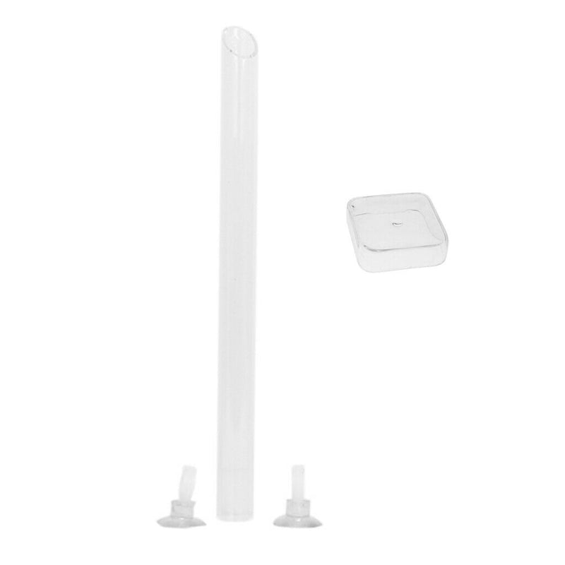 Set of 2, Clear Aquatic Fish Tank Food Dish Square Shaped Bowl Shrimp Feeding