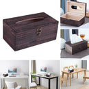 Retro Wooden Tissue Box Home Office Wooden Storage Decor Organizer Napkin C H3E5