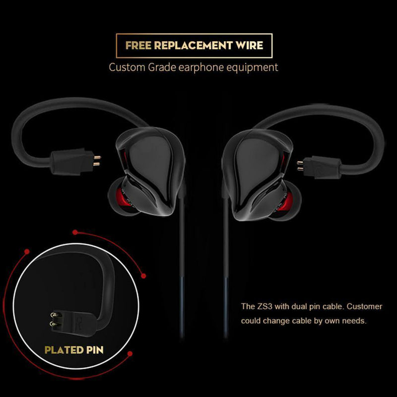 ZS3 In Ear Earphone Stereo Noise Cancelling HIFI Headphone Headset with MIC SN9F