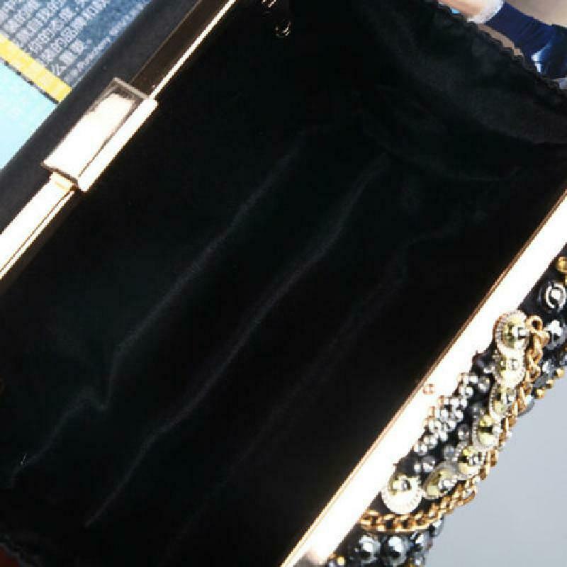 Women Beaded Evening Bags Wedding Cocktail Party Prom Bridal Clutch Handbag g