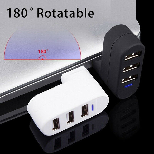 High Quality For Laptop For PC Hub USB Rotate Splitter Mini Adapter 3 Ports