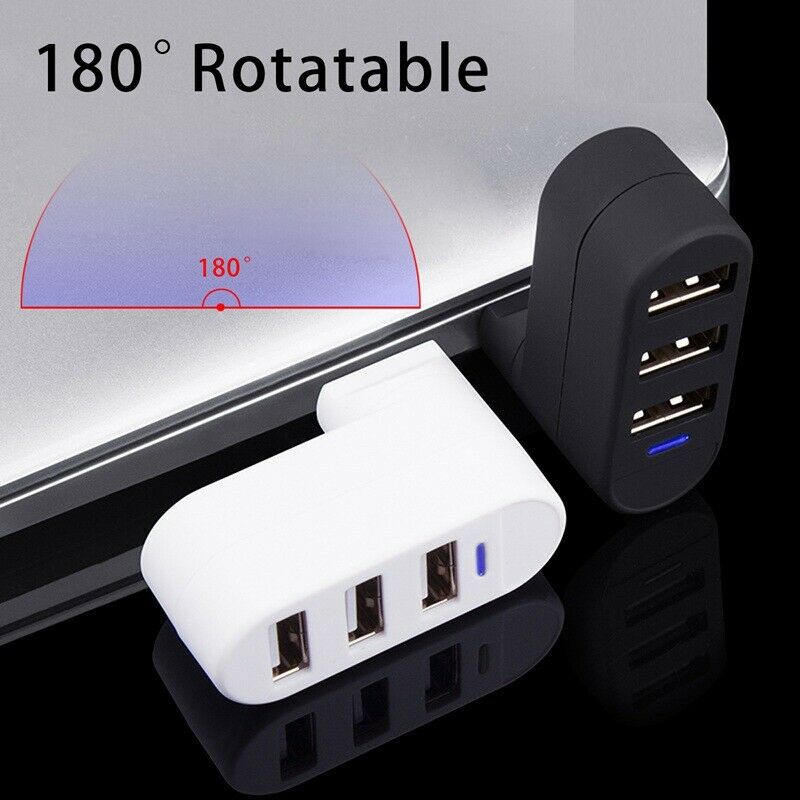 High Quality For Laptop For PC Hub USB Rotate Splitter Mini Adapter 3 Ports