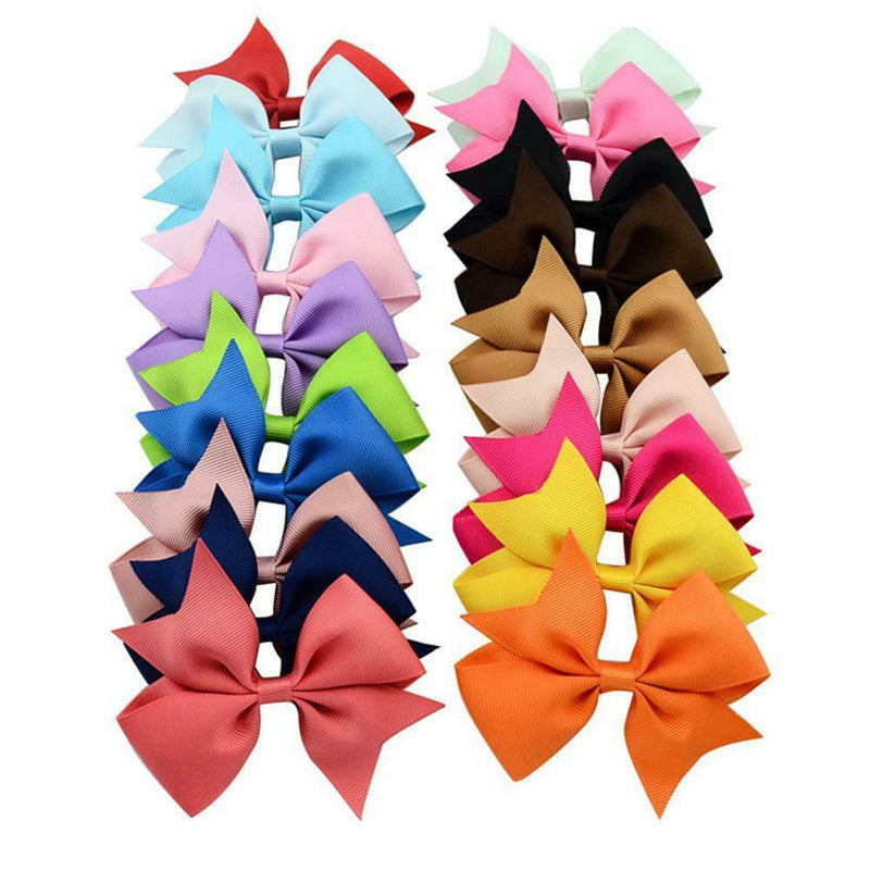 20pcs Girls Lovely Bowknot Hairclip Performance Headwear for Birthday Gift