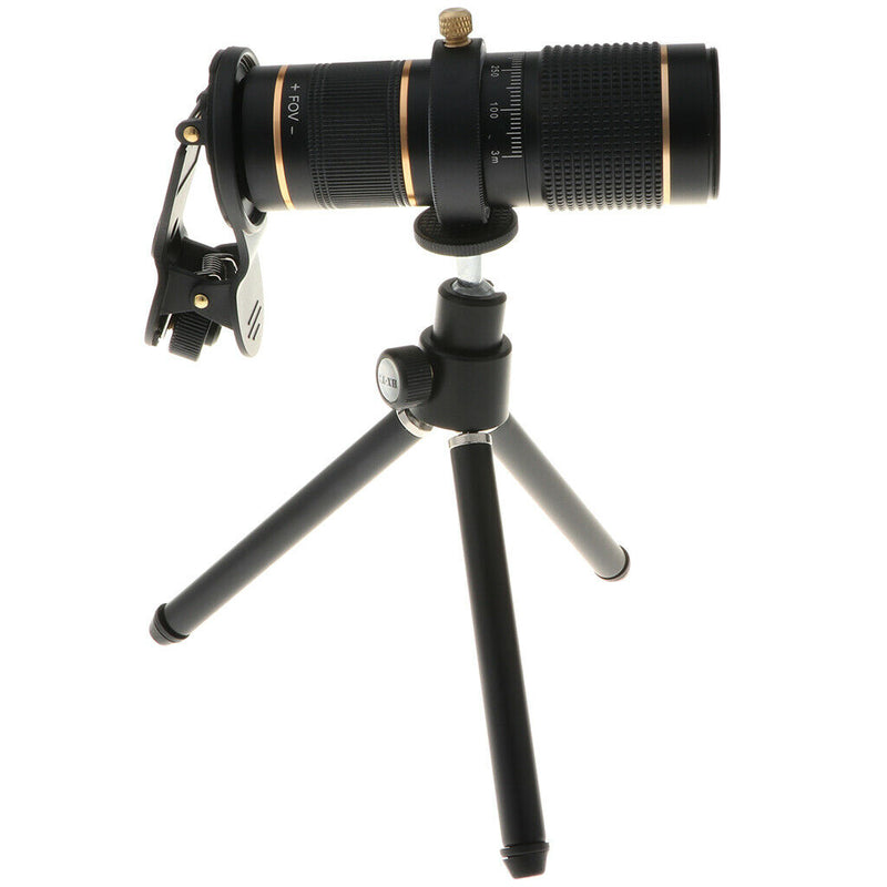 Universal Phone Camera Zoom Lens Kit Clip on Optical Telescope Black 15X