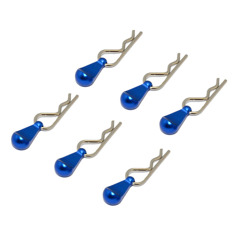 6x Metal Body Clip Pins w/ Pull Tabs for 1/16 1/18 1/24 1/28 RC Truck Buggy
