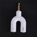 3.5mm Stereo Splitter Audio to Micphone Headset Jack Plug Adapter For Phone BX