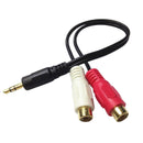3.5 mm Phono Stereo Male Jackto 2 RCA Female Audio Adapter Y Cable Cord