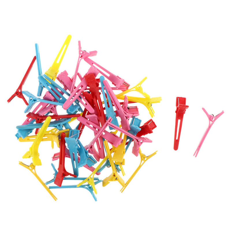 50Pcs Multicolored Duckbill Hair Sectioning Clips Hairdressing Styling Clamps