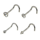 14pcs Surgical Steel Crystal Screw Nose Studs Ring Hoop Body Piercing Jewelry TE