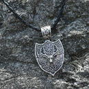Men Viking Pendant Necklace Deer Symbol Slavic Wheel Nordic Amulet Pagan Jewelry