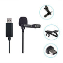 USB Lavalier Lapel Microphone Clip on Collar Mic For Meeting PC Computer Phone