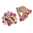 150pcs Mixed Daisy Flower Wooden Decorative Buttons for Decoration 20mm 25mm