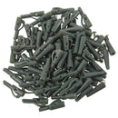 50Pcs/Sets Fishing Terminal Tackle Safety Lead Clips with Pins Tail Rubber  I1H3