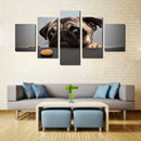 Wall Art 5 Panel Canvas Animal Prints for Home Kitchen Livingroom Cute Dog