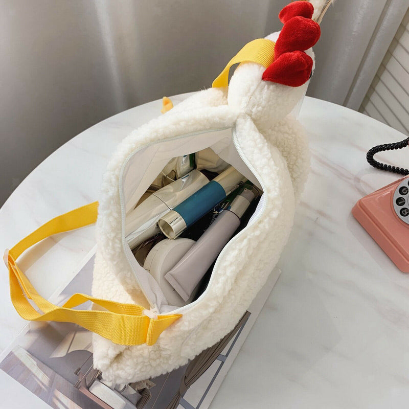 Women Girls Shoulder Handbag Cute Chicken Crossbody Purse May Bag