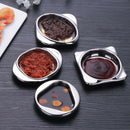 Stainless Seasoning Dish Sugar Spice Dipping Bowl Appetizers Plate Triangle