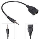 1Pc 3.5mm male audio AUX jack to USB 2.0 type a female converter adapter cabl BX