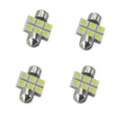4pcs 6SMD 5050 LED Bulbs 600K Dome Map Trunk Number Plate Light