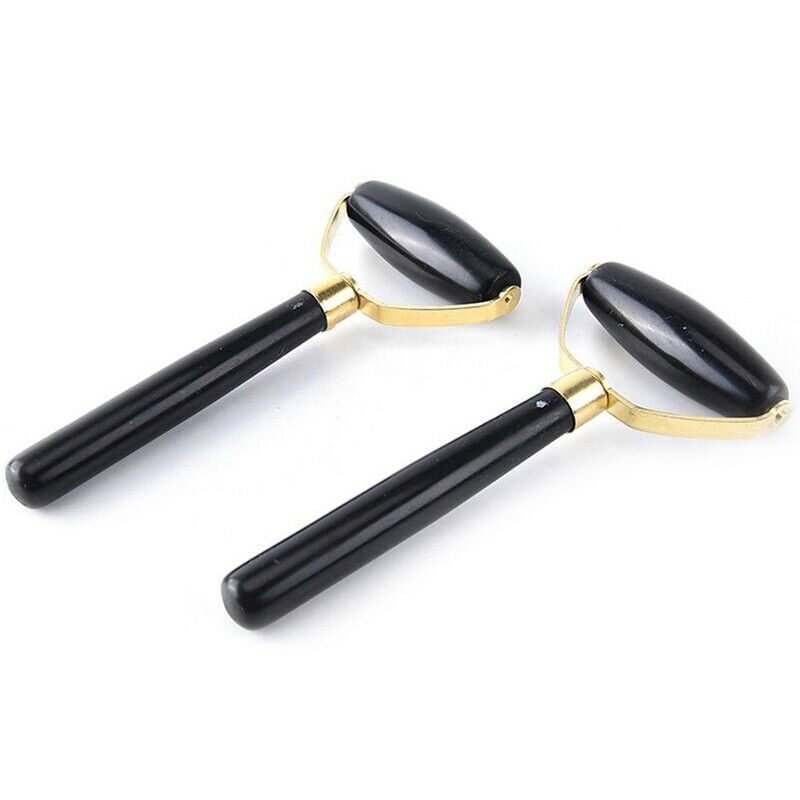 New Natural Obsidian Quartz Face Massage Roller Practical Jade Facial Anti  S7J1
