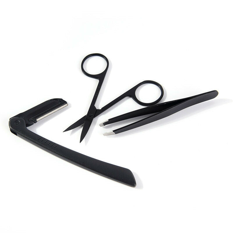 3x Professional Stainless Steel Eyebrow Cutter Eyebrow Scissors Eyebrow Knif Bj