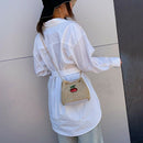 Bohemia Straw Bags Women Shoulder Bag Messenger Rattan Bags Cherry Embroide