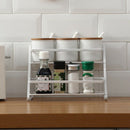 Spice Rack Two Layers Iron Storage Shelf Rack Home Kitchen Seasoning Holder