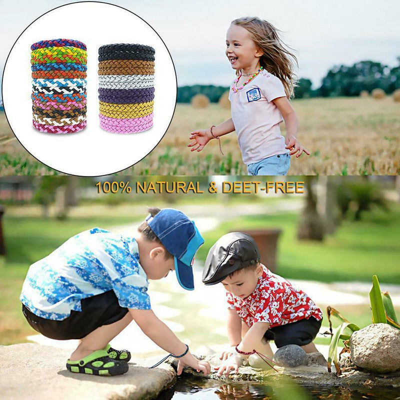 10Pcs Leather Anti Mosquito Pest Insect Repellent Bracelet Wrist Band Pretty