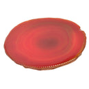 Irregular Agate Quartz Slice Crystal Coaster for Jewelry Making Craft Red