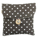 Woman Purse Handbag Dark Brown Polka Point Buttons closure sanitary napkins