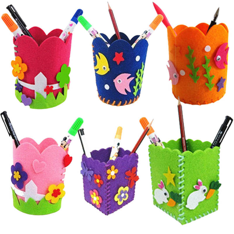 Handmade Pen-Pot Holder Containers Desks Organizer Early Educational Handcraf`3C