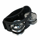 Percussion Foot Tambourine with Metal Jingles, Black H7O3
