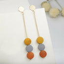 Boho Round Wood Tassel Statement Drop Dangle Earrings Women Wedding Jewe ZD FT