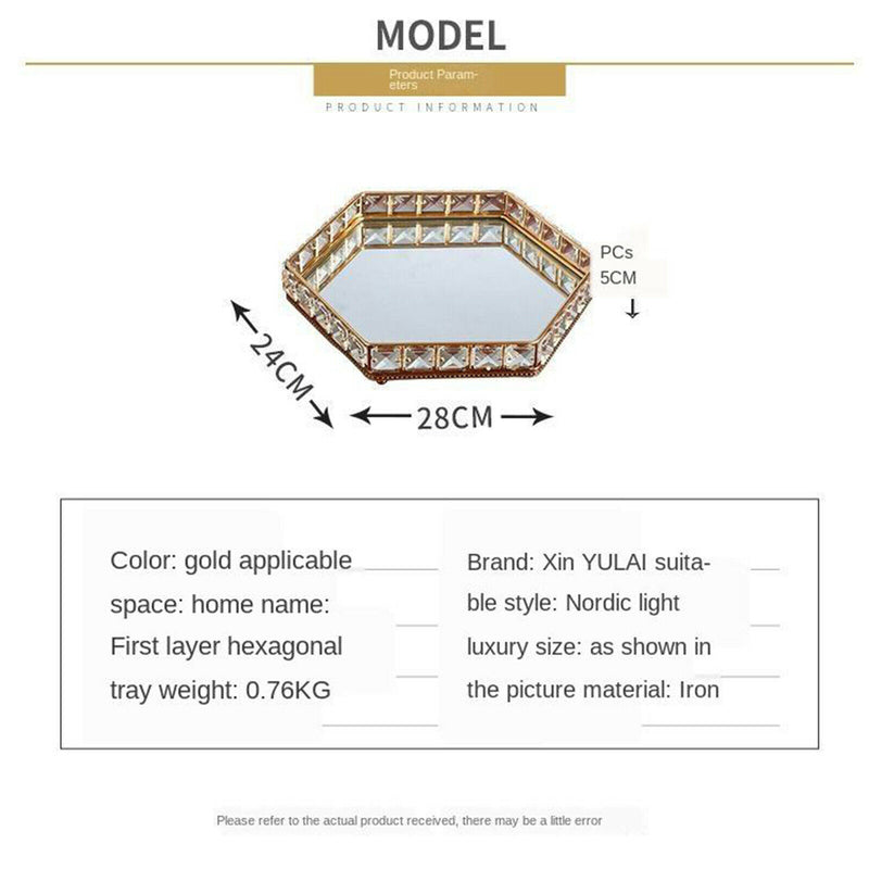 Crystal Mirrored Tray Cosmetic Vanity Jewelry Organizer Wedding Home Decor