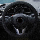 Black Car Steering Wheel Cover Microfiber Leather Breathable 15''/38cm Anti P3P5