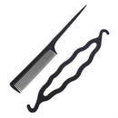 Women's 4Pcs Hair Twist Styling Clip Stick Bun Maker Braid Tool Black