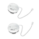 2 "Spare 2" Boat Deck Filler Cap With Water Gas Fuel Chain