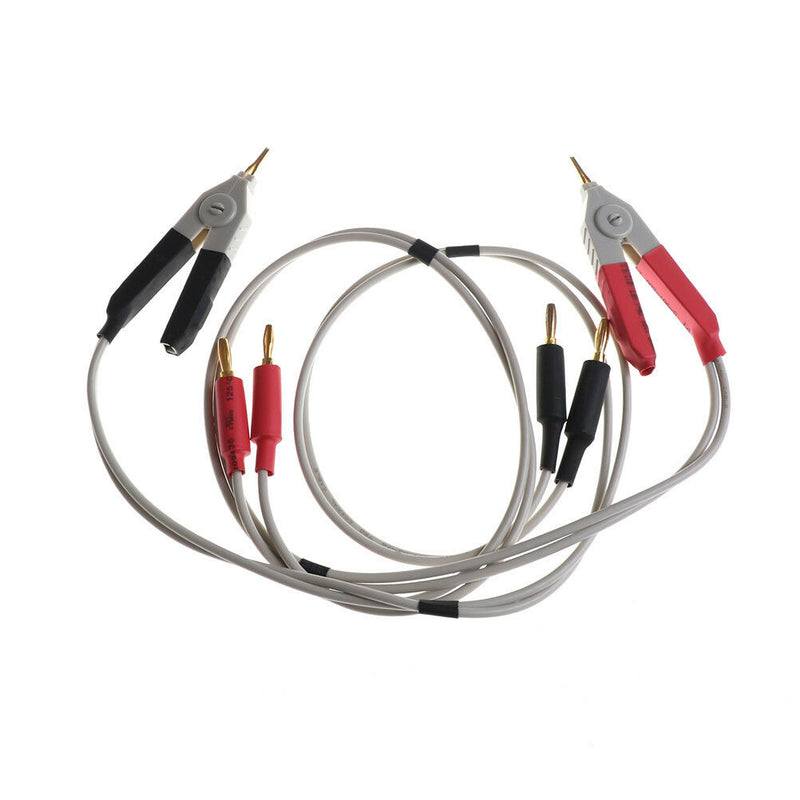 2x LCR Meter Low Resistance Clip Leads Banana Plug For Terminal Kelvin Test 3C